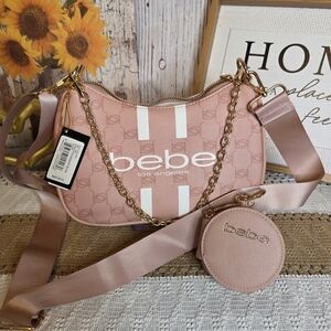 Bebe Pink Crossbody Bag with Coin Pouch